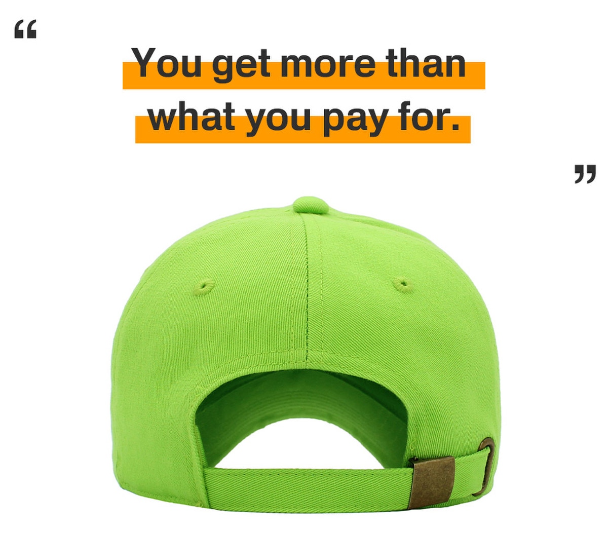 Lime Low Profile Baseball Caps Back View